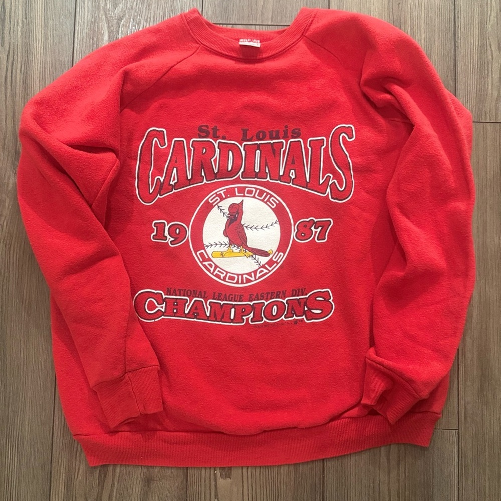 Vintage 1987 St. Louis Cardinals Champions Sweatshirt Trench Mfg Large USA Made